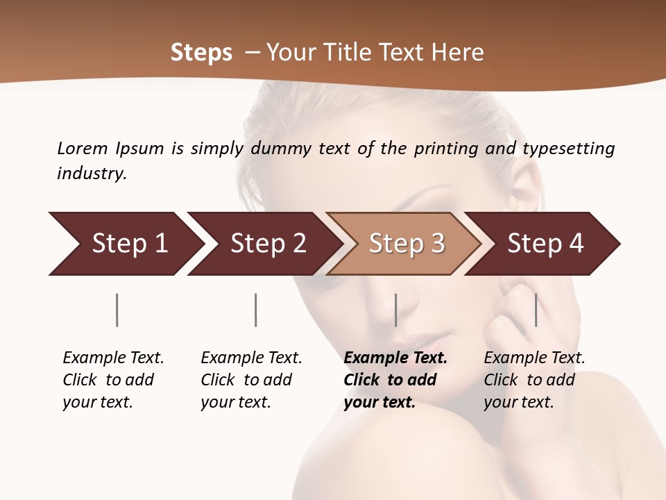 A Beautiful Woman Posing With Her Hand On Her Shoulder PowerPoint Template