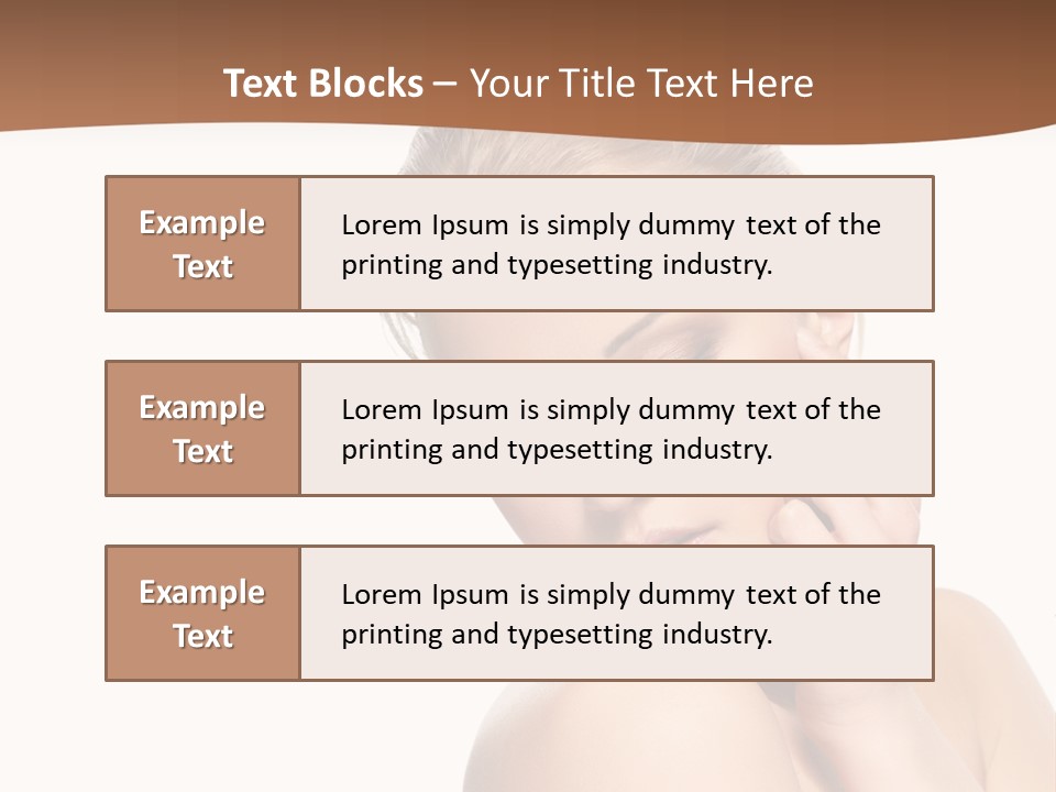 A Beautiful Woman Posing With Her Hand On Her Shoulder PowerPoint Template