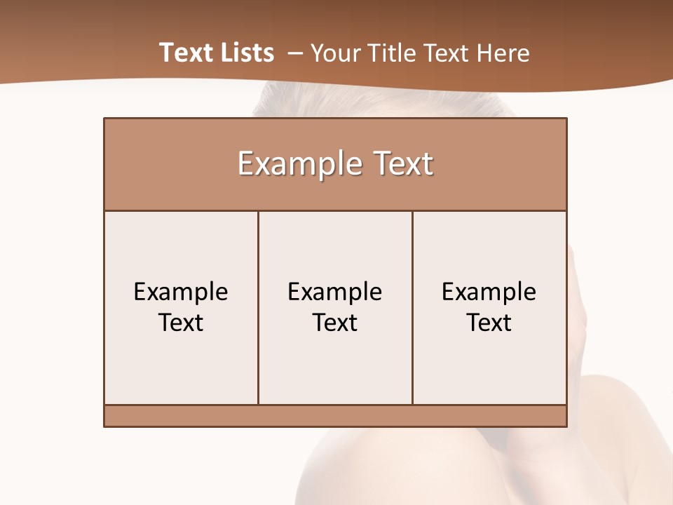 A Beautiful Woman Posing With Her Hand On Her Shoulder PowerPoint Template