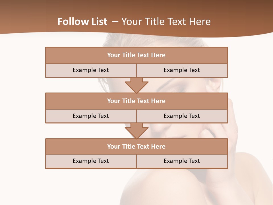 A Beautiful Woman Posing With Her Hand On Her Shoulder PowerPoint Template