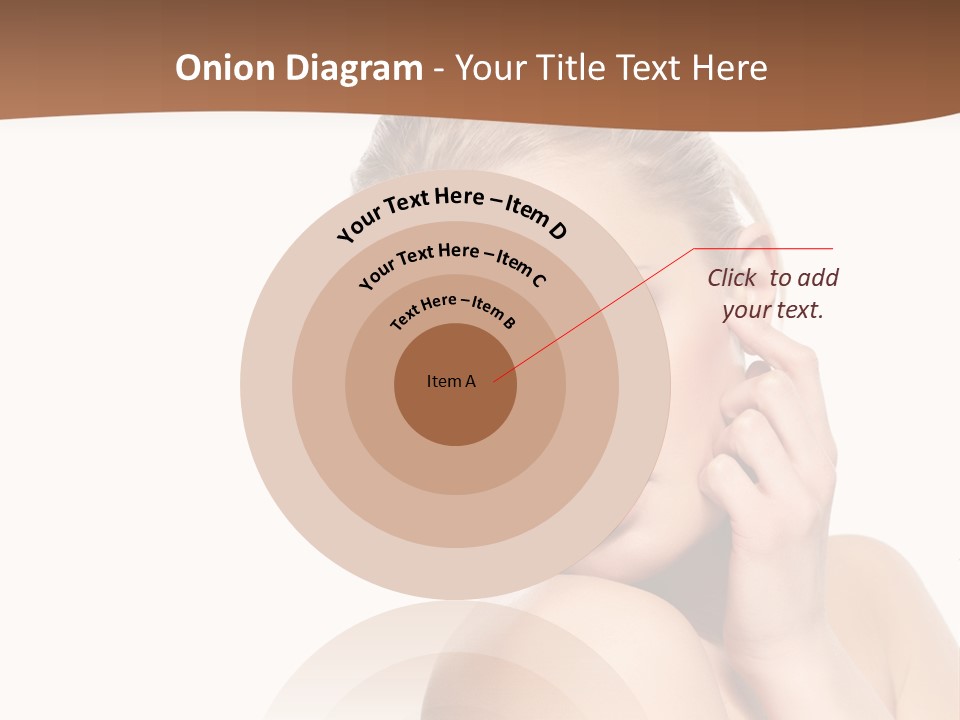 A Beautiful Woman Posing With Her Hand On Her Shoulder PowerPoint Template