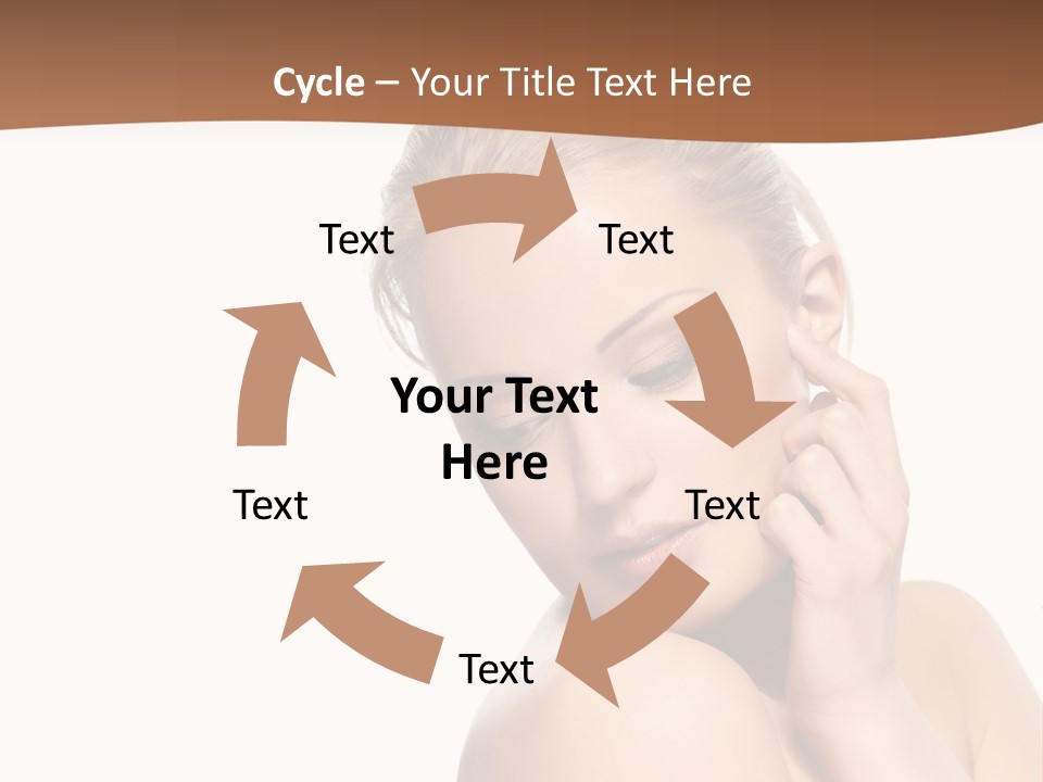 A Beautiful Woman Posing With Her Hand On Her Shoulder PowerPoint Template