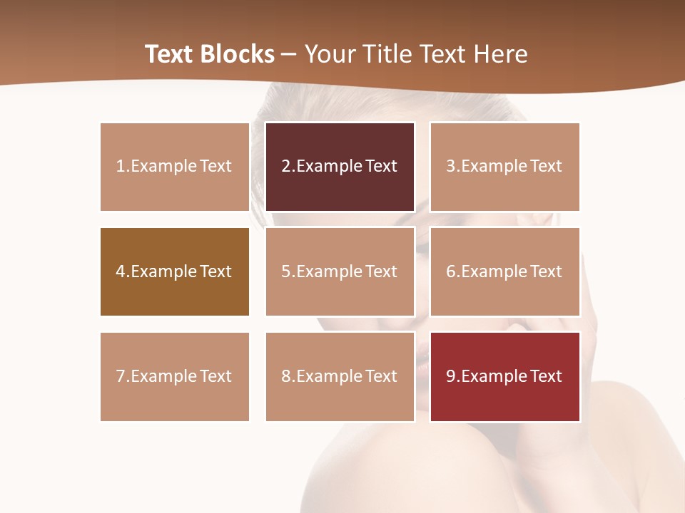 A Beautiful Woman Posing With Her Hand On Her Shoulder PowerPoint Template