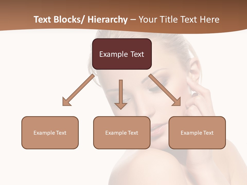 A Beautiful Woman Posing With Her Hand On Her Shoulder PowerPoint Template