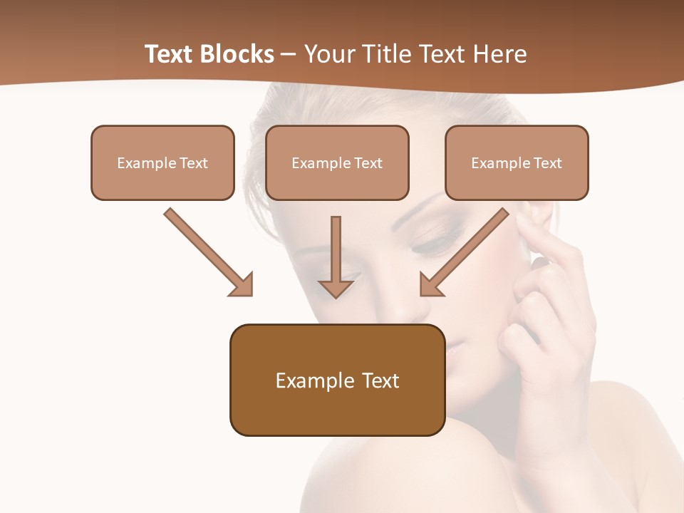 A Beautiful Woman Posing With Her Hand On Her Shoulder PowerPoint Template