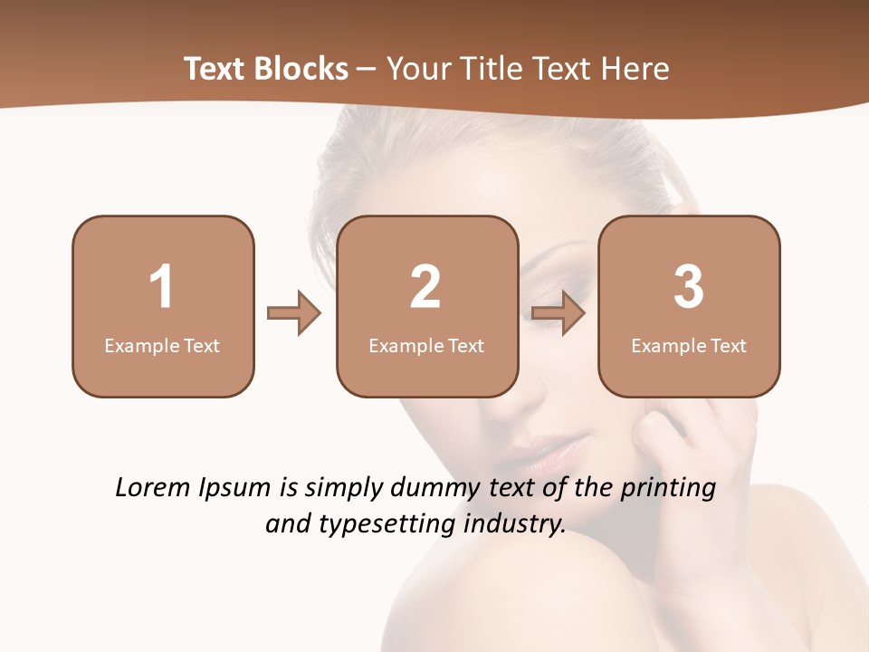 A Beautiful Woman Posing With Her Hand On Her Shoulder PowerPoint Template