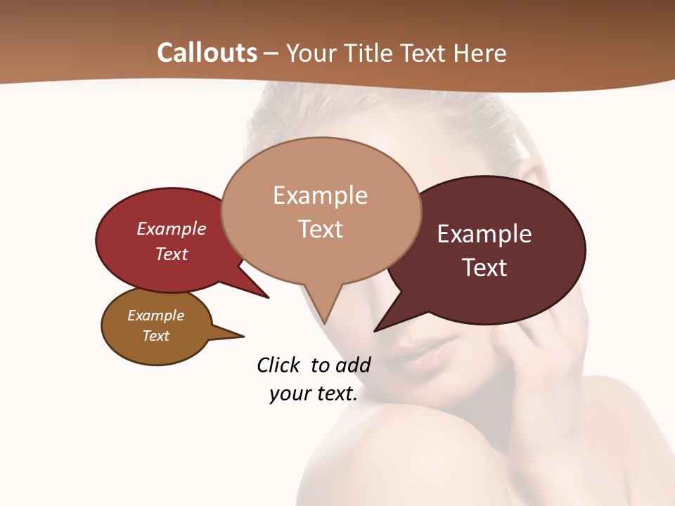 A Beautiful Woman Posing With Her Hand On Her Shoulder PowerPoint Template