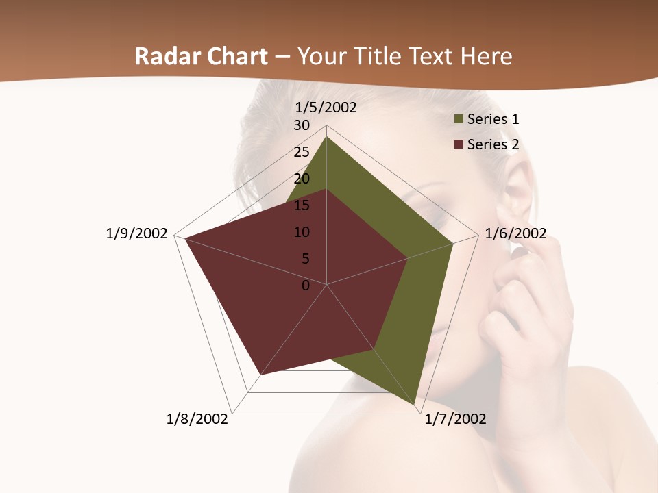 A Beautiful Woman Posing With Her Hand On Her Shoulder PowerPoint Template