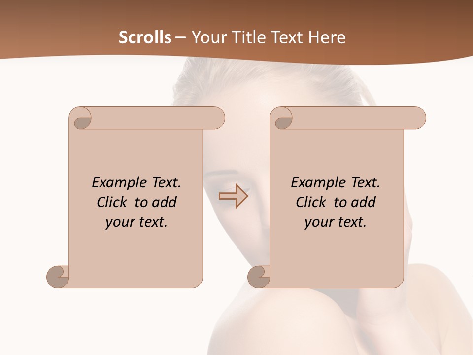A Beautiful Woman Posing With Her Hand On Her Shoulder PowerPoint Template