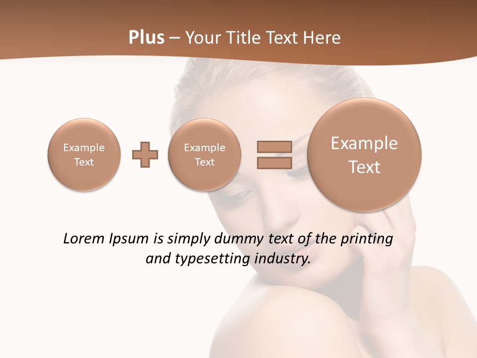 A Beautiful Woman Posing With Her Hand On Her Shoulder PowerPoint Template