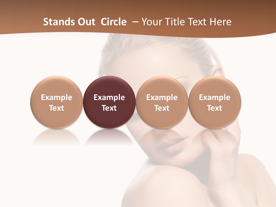 A Beautiful Woman Posing With Her Hand On Her Shoulder PowerPoint Template