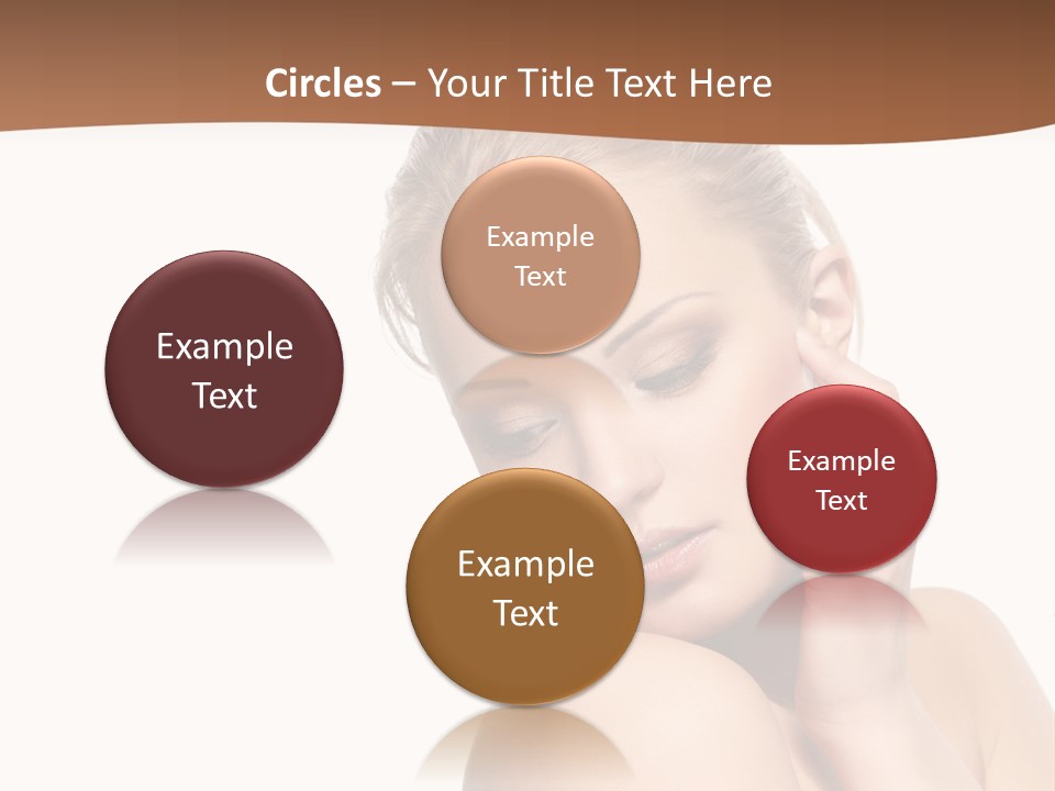 A Beautiful Woman Posing With Her Hand On Her Shoulder PowerPoint Template