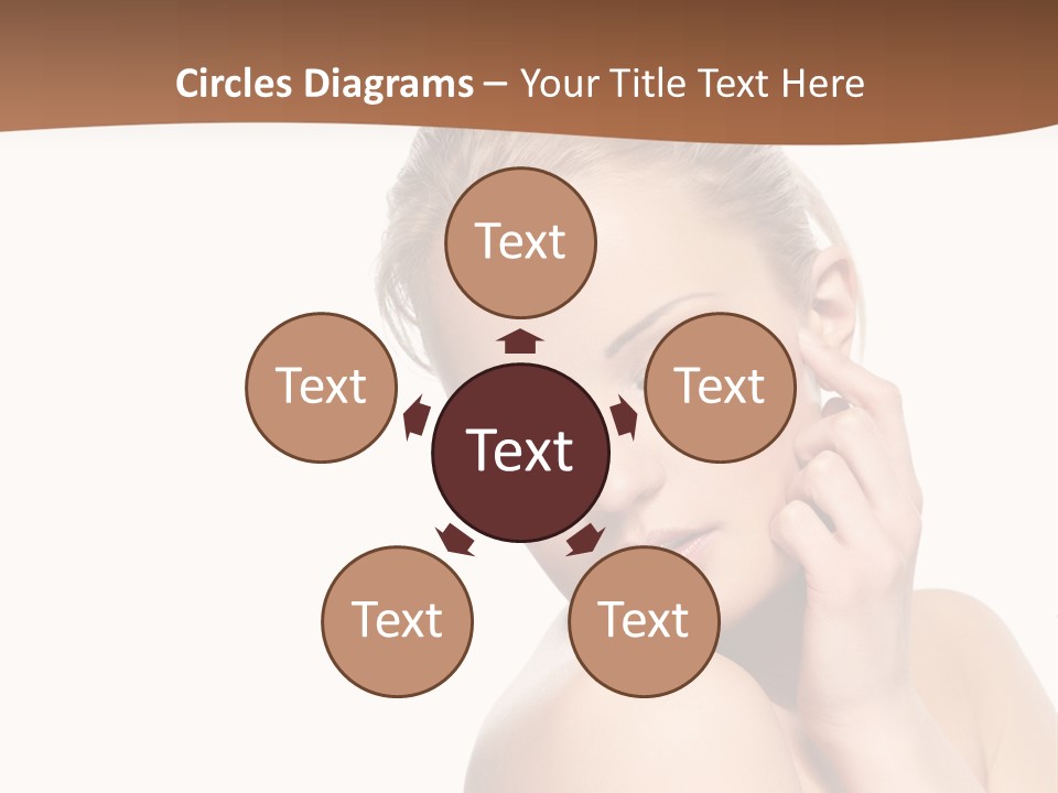 A Beautiful Woman Posing With Her Hand On Her Shoulder PowerPoint Template