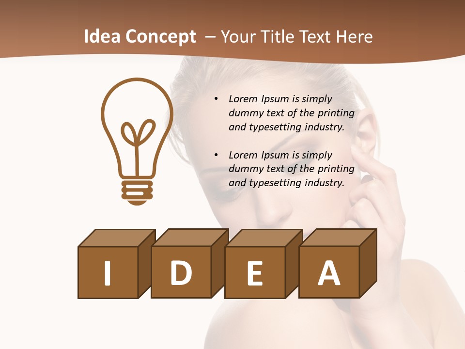 A Beautiful Woman Posing With Her Hand On Her Shoulder PowerPoint Template