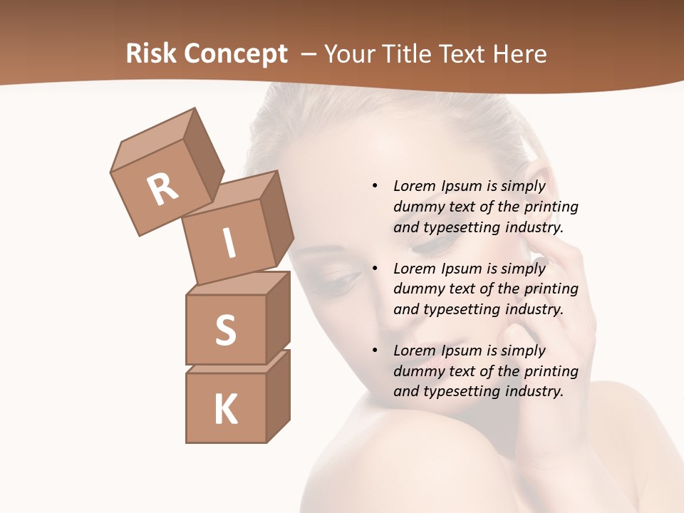 A Beautiful Woman Posing With Her Hand On Her Shoulder PowerPoint Template