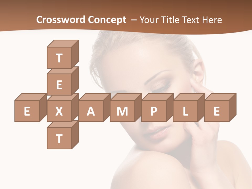 A Beautiful Woman Posing With Her Hand On Her Shoulder PowerPoint Template