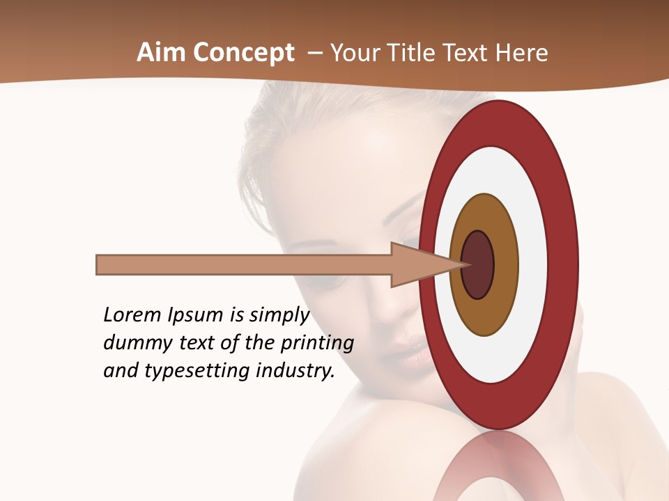 A Beautiful Woman Posing With Her Hand On Her Shoulder PowerPoint Template