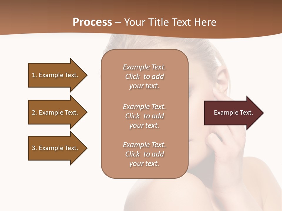 A Beautiful Woman Posing With Her Hand On Her Shoulder PowerPoint Template