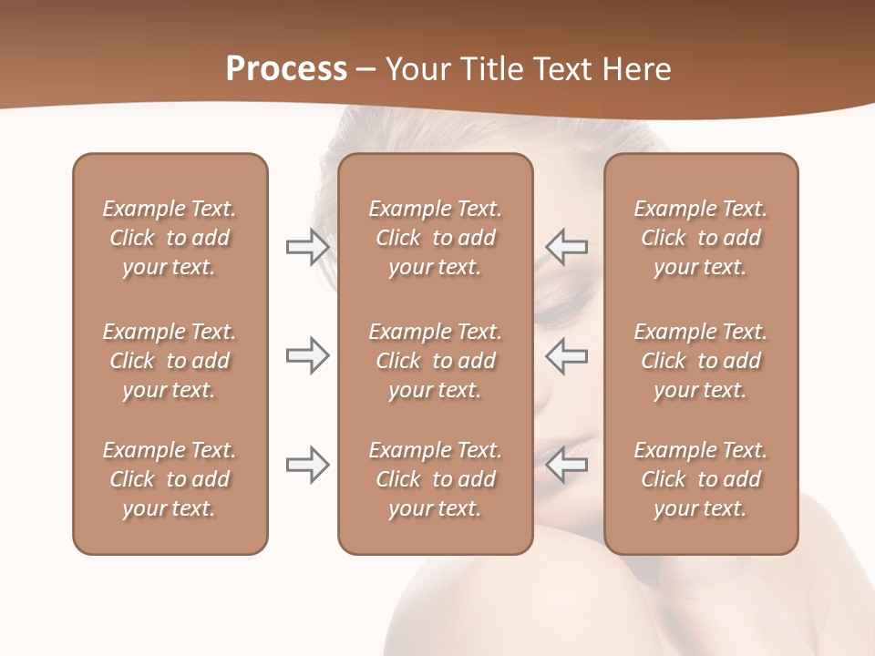 A Beautiful Woman Posing With Her Hand On Her Shoulder PowerPoint Template