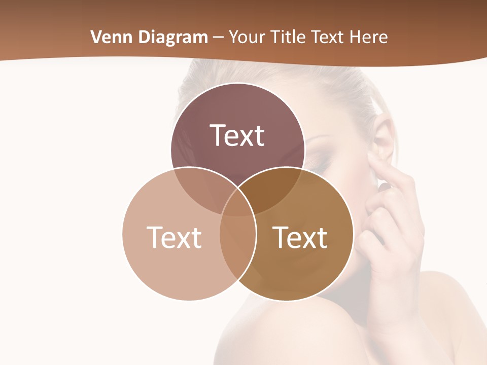 A Beautiful Woman Posing With Her Hand On Her Shoulder PowerPoint Template