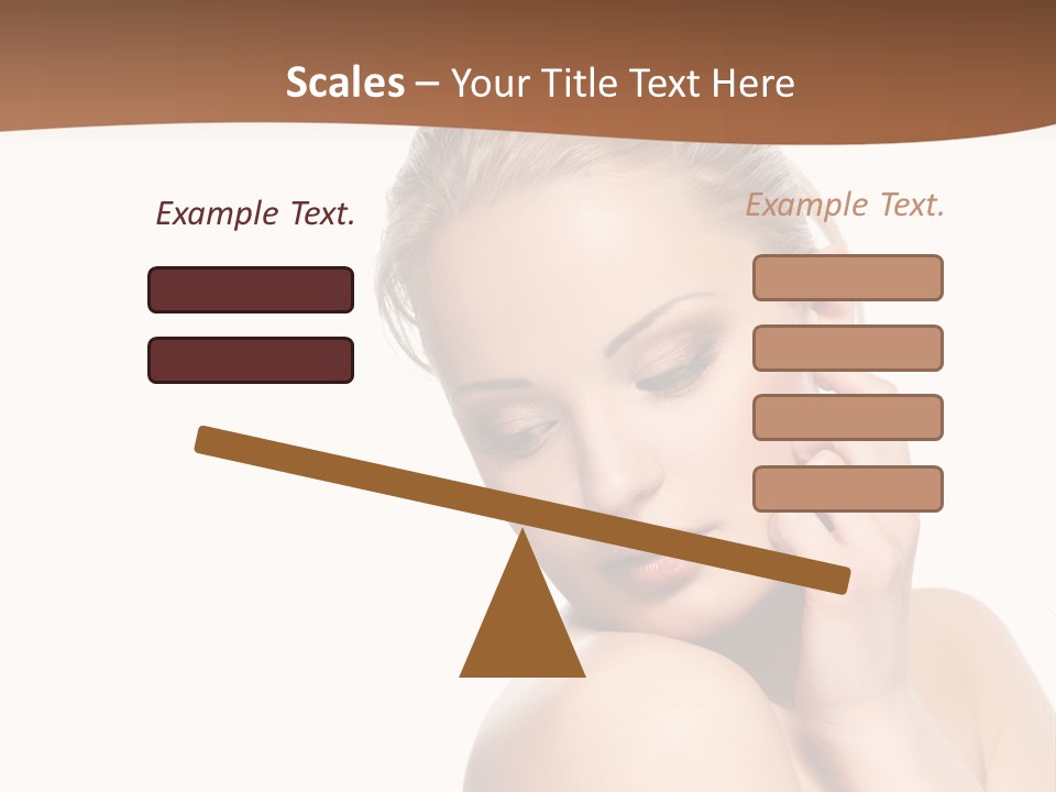 A Beautiful Woman Posing With Her Hand On Her Shoulder PowerPoint Template