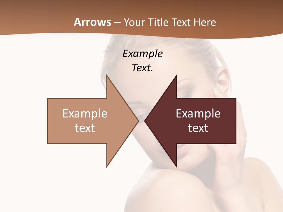 A Beautiful Woman Posing With Her Hand On Her Shoulder PowerPoint Template