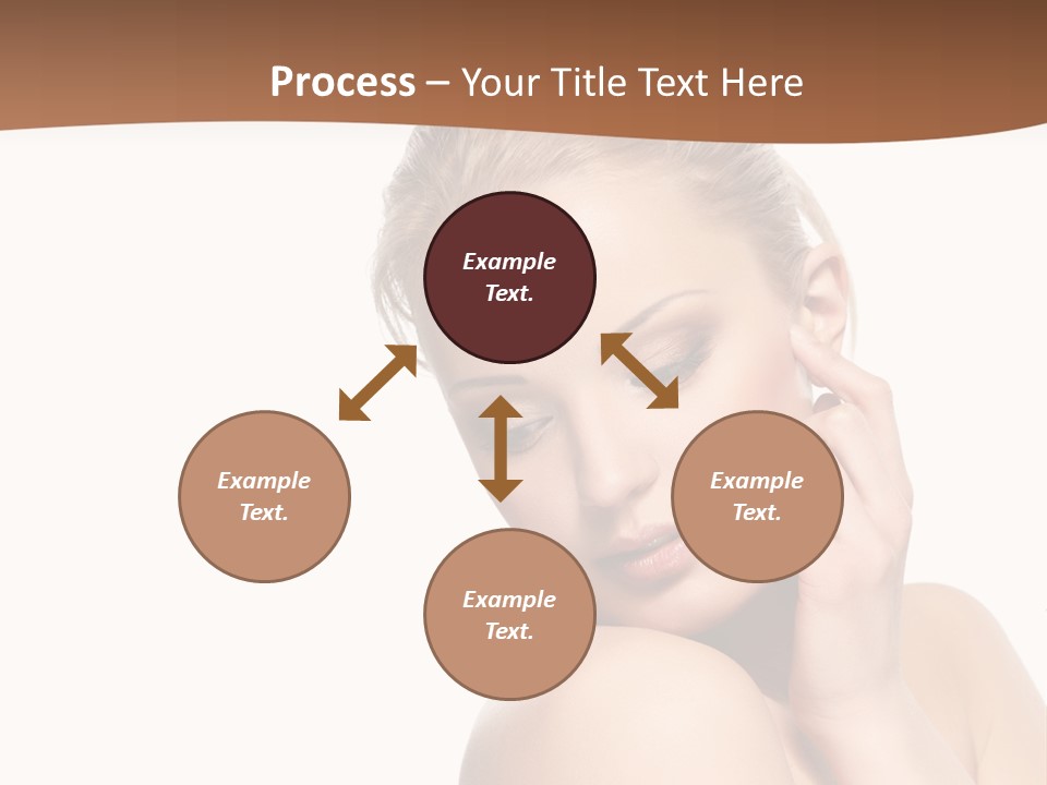 A Beautiful Woman Posing With Her Hand On Her Shoulder PowerPoint Template