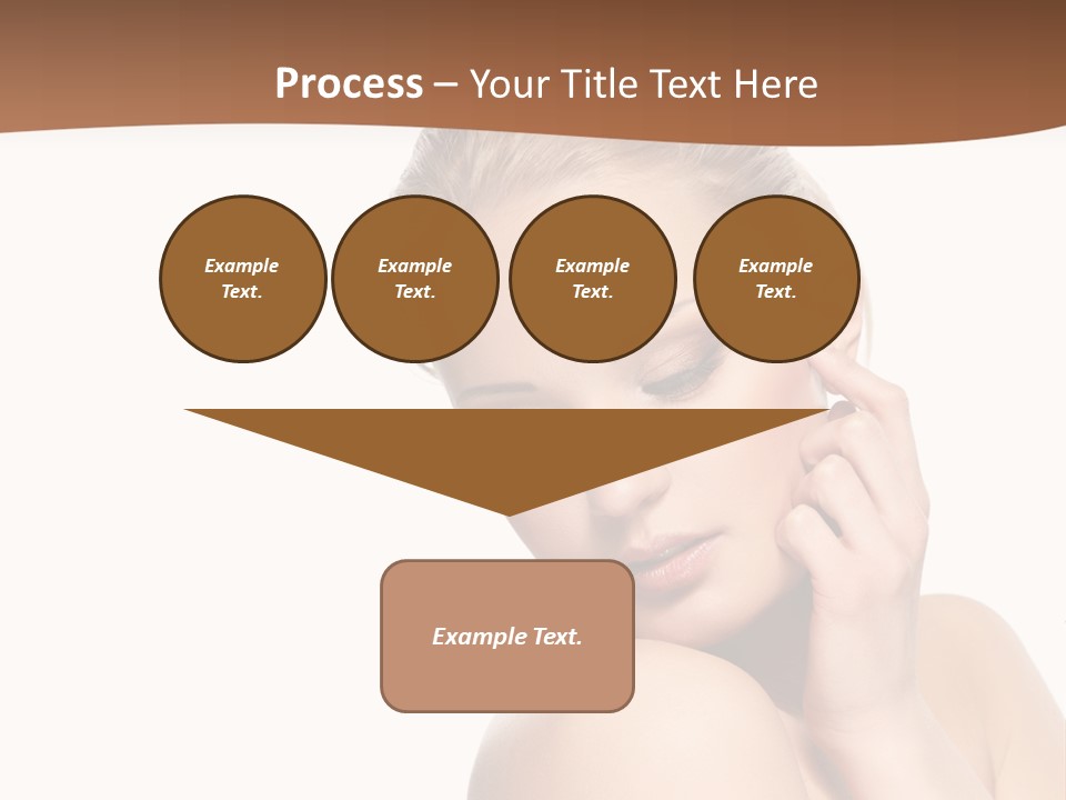 A Beautiful Woman Posing With Her Hand On Her Shoulder PowerPoint Template