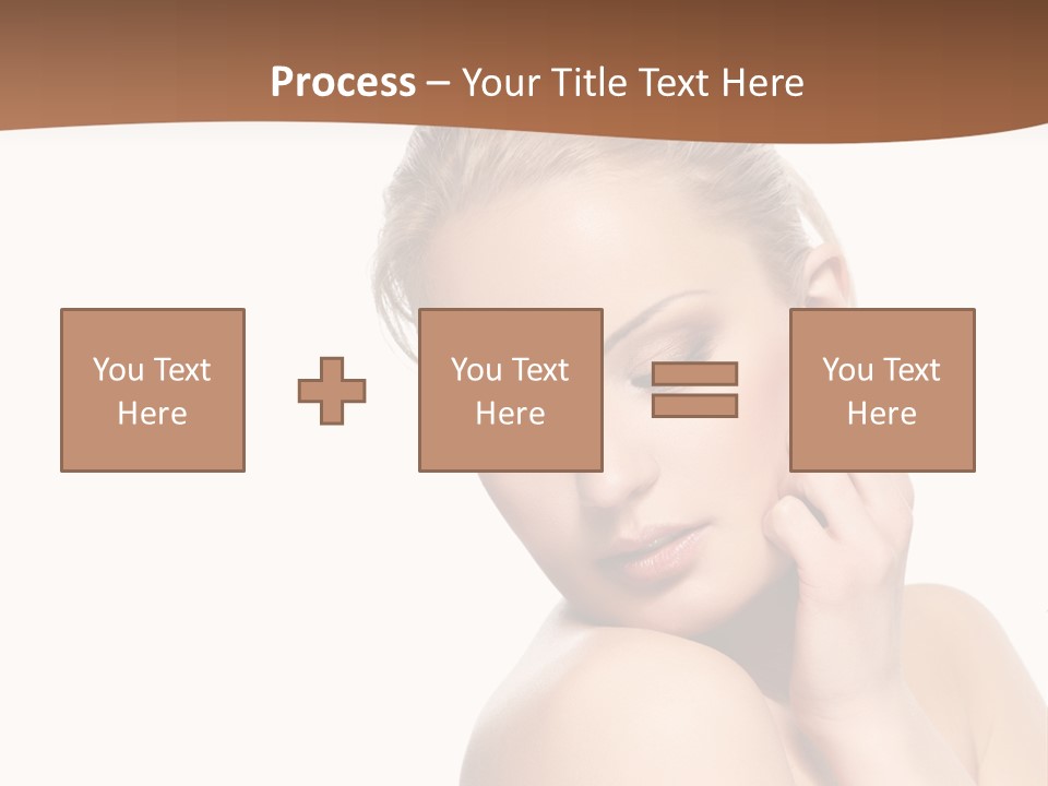 A Beautiful Woman Posing With Her Hand On Her Shoulder PowerPoint Template