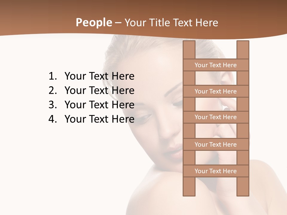 A Beautiful Woman Posing With Her Hand On Her Shoulder PowerPoint Template