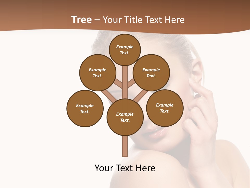 A Beautiful Woman Posing With Her Hand On Her Shoulder PowerPoint Template