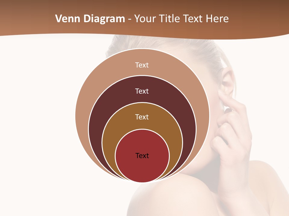 A Beautiful Woman Posing With Her Hand On Her Shoulder PowerPoint Template