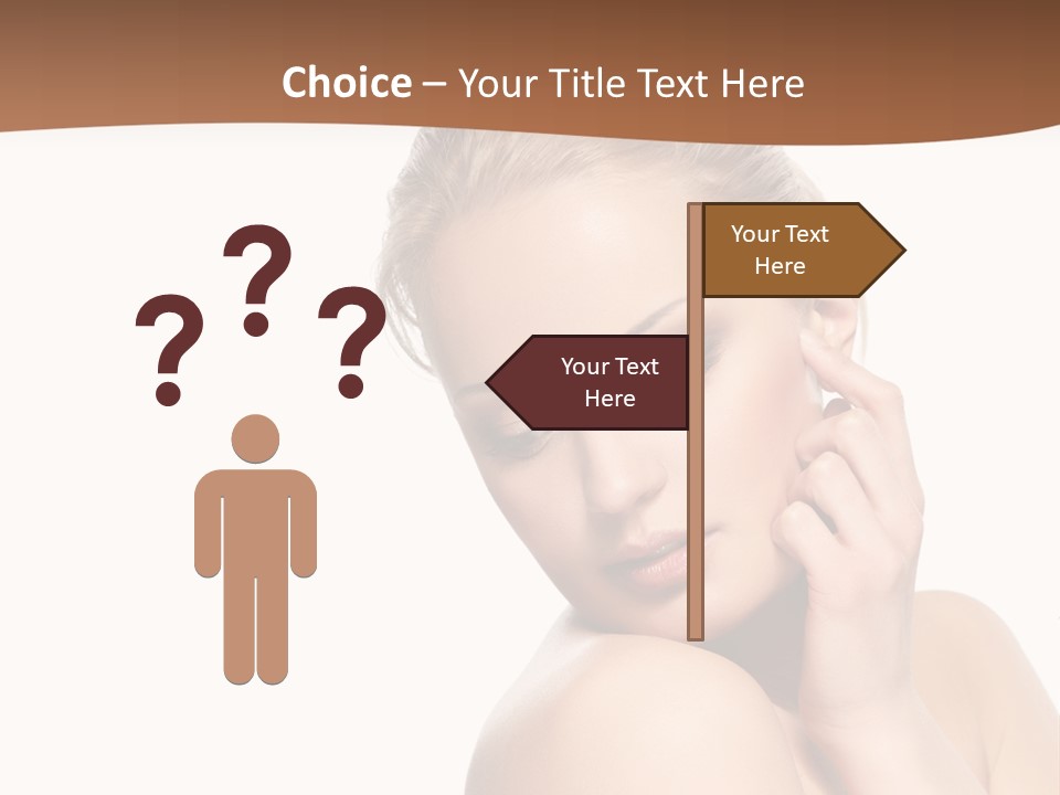 A Beautiful Woman Posing With Her Hand On Her Shoulder PowerPoint Template