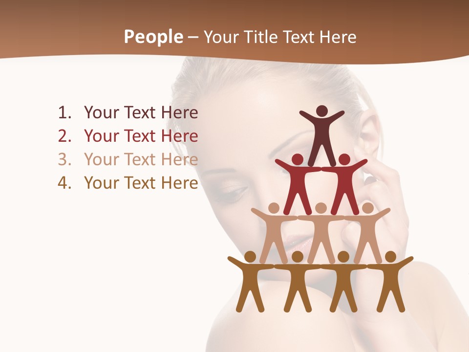 A Beautiful Woman Posing With Her Hand On Her Shoulder PowerPoint Template