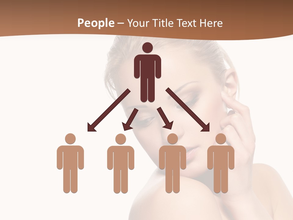 A Beautiful Woman Posing With Her Hand On Her Shoulder PowerPoint Template