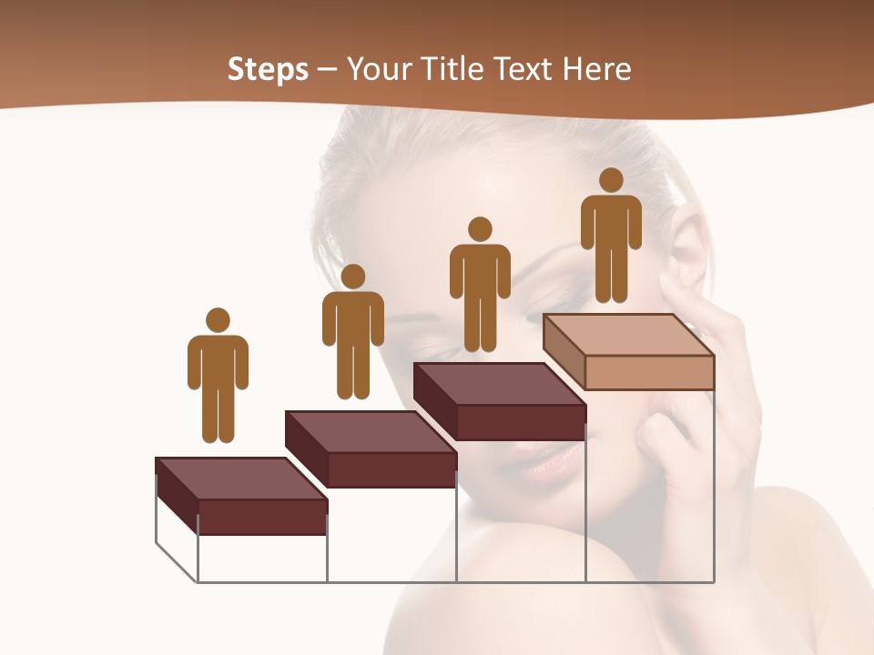 A Beautiful Woman Posing With Her Hand On Her Shoulder PowerPoint Template