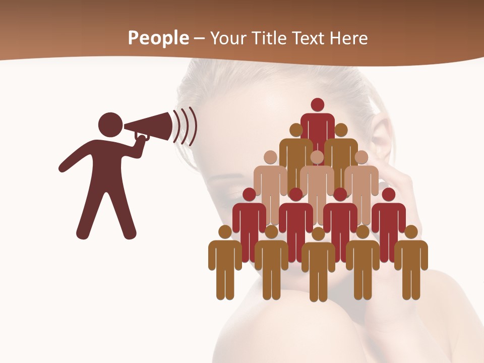 A Beautiful Woman Posing With Her Hand On Her Shoulder PowerPoint Template