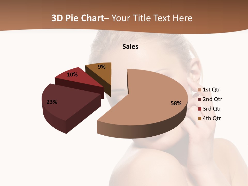 A Beautiful Woman Posing With Her Hand On Her Shoulder PowerPoint Template