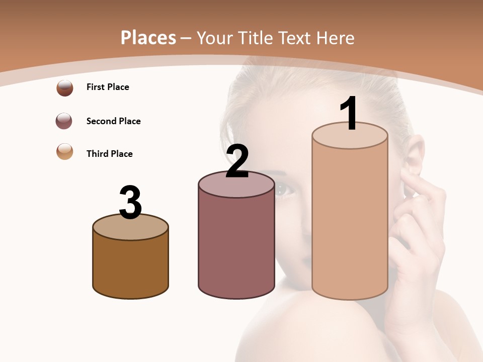 A Beautiful Woman Posing With Her Hand On Her Shoulder PowerPoint Template