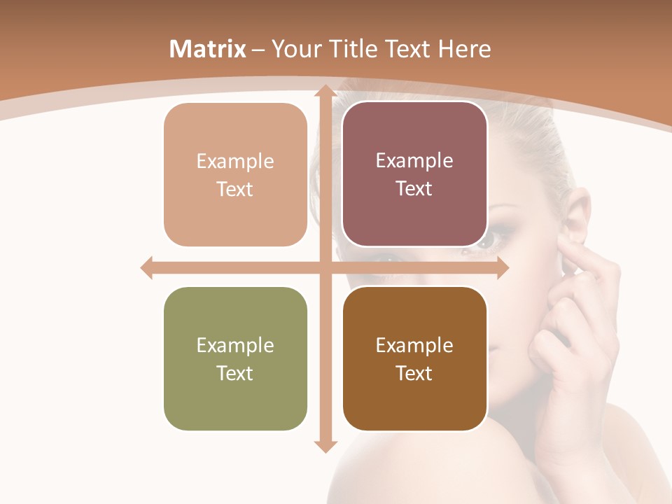 A Beautiful Woman Posing With Her Hand On Her Shoulder PowerPoint Template