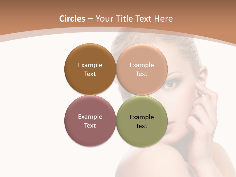 A Beautiful Woman Posing With Her Hand On Her Shoulder PowerPoint Template