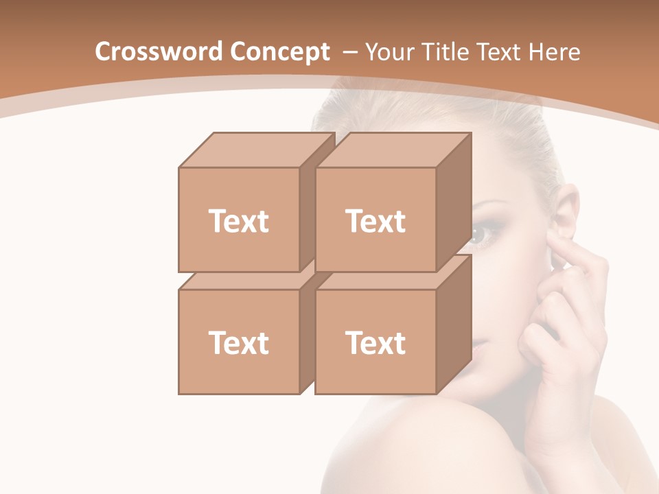 A Beautiful Woman Posing With Her Hand On Her Shoulder PowerPoint Template