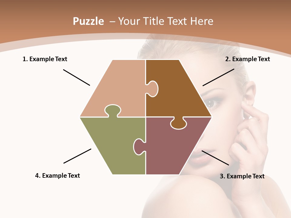 A Beautiful Woman Posing With Her Hand On Her Shoulder PowerPoint Template