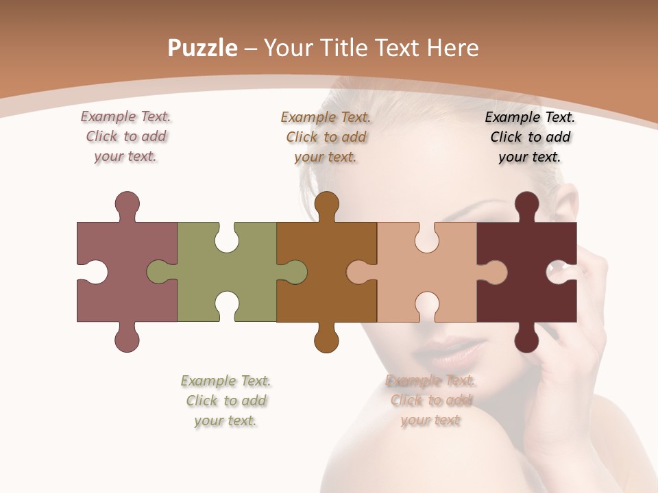 A Beautiful Woman Posing With Her Hand On Her Shoulder PowerPoint Template