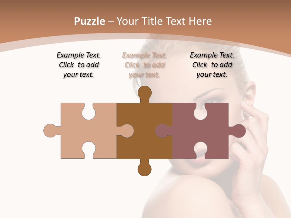 A Beautiful Woman Posing With Her Hand On Her Shoulder PowerPoint Template