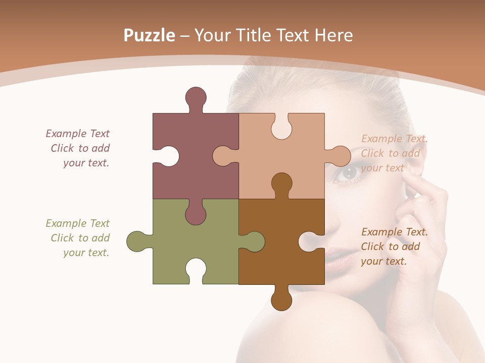 A Beautiful Woman Posing With Her Hand On Her Shoulder PowerPoint Template