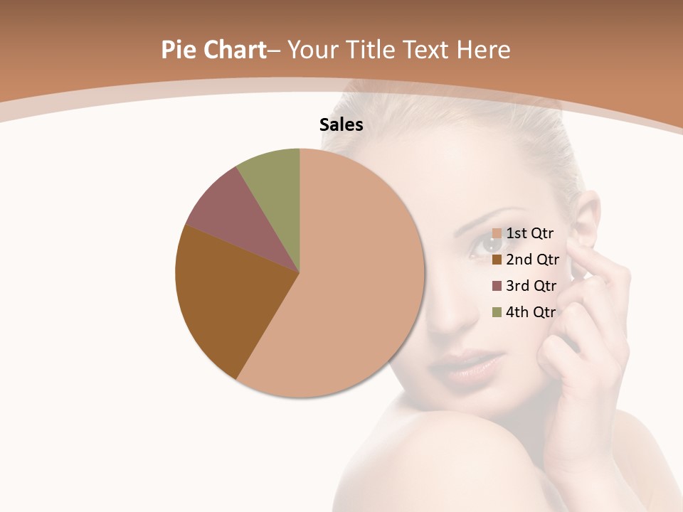 A Beautiful Woman Posing With Her Hand On Her Shoulder PowerPoint Template