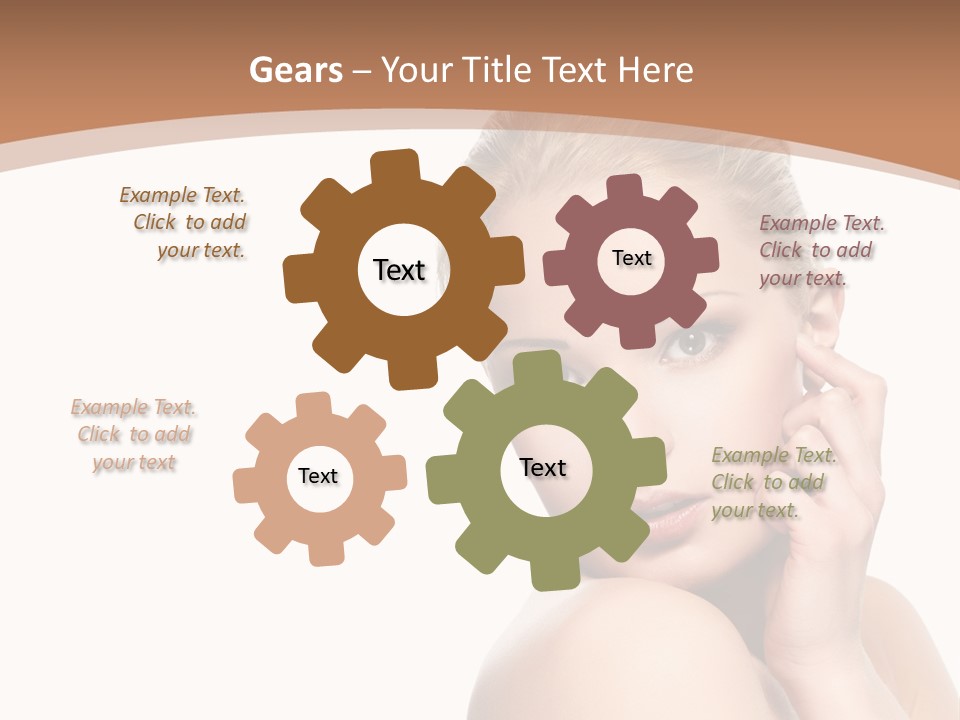 A Beautiful Woman Posing With Her Hand On Her Shoulder PowerPoint Template