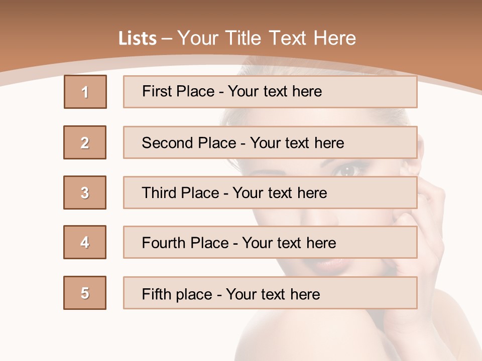 A Beautiful Woman Posing With Her Hand On Her Shoulder PowerPoint Template