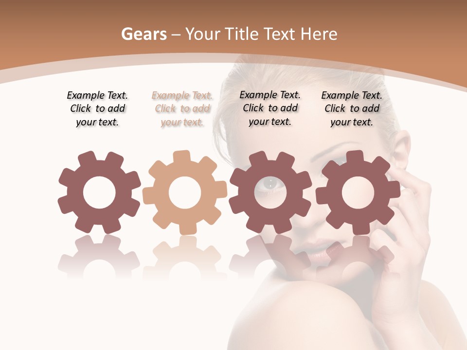 A Beautiful Woman Posing With Her Hand On Her Shoulder PowerPoint Template